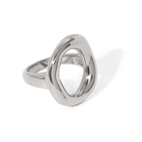 Silver geo ring M375 - Picture 1 of 4
